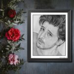 Darshan Raval Realistic Sketch With Black Frame (8×10 inches)